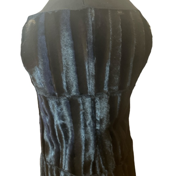 Black Label By Chico's Reversible Faux Fur Vest Womens 00 XS Open Front - Picture 10 of 11